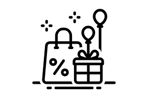 Sale marketing black icon, an Outline Icon by Creative priyanka