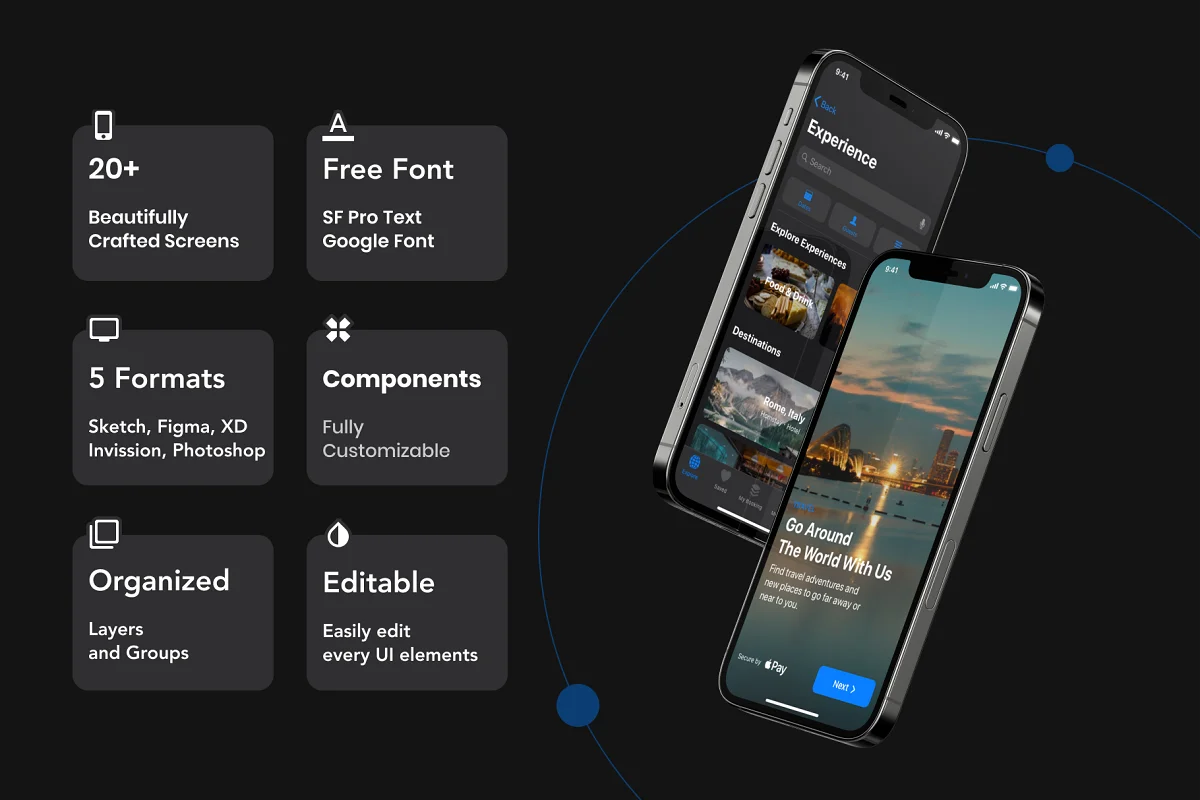 GLORIES - Travel App IOS 14 UI Kit, an App Template by Capi Product (Photo 4 of 6)