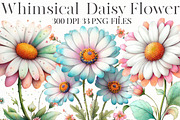 Whimsical Daisy Flower Clipart, an Illustration by Designworld (Thumbnail 1 of 7)