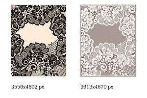 Lace Seamless Patterns And Frames.