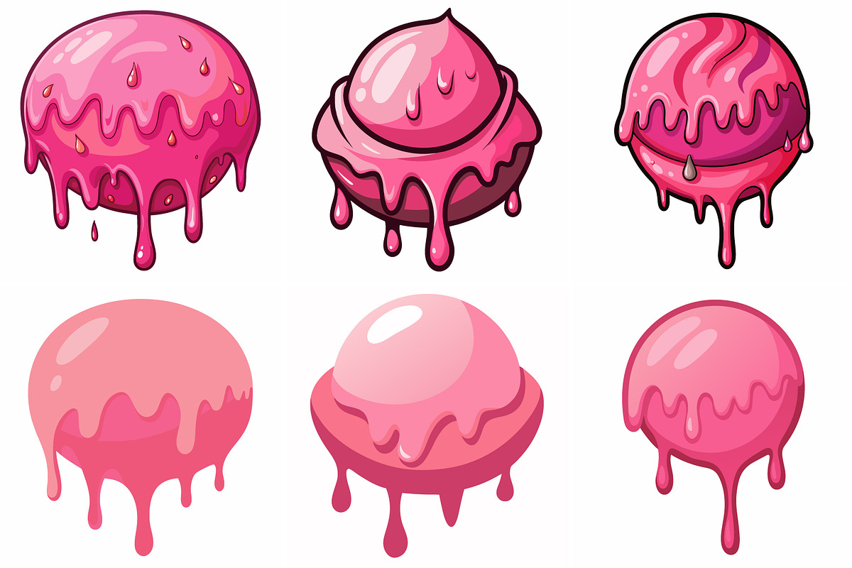 Pink Gooey Sweet Treats Collection, an Object Graphic by Billah Hub