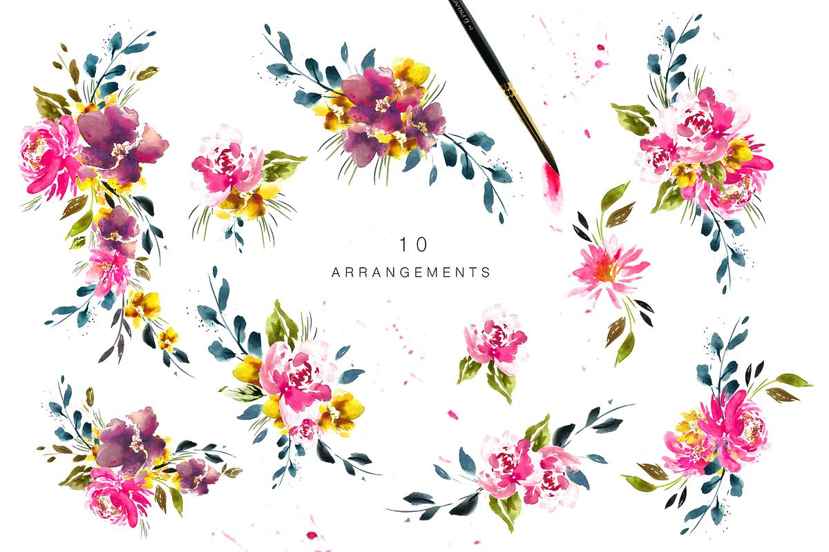Mon Amour Watercolour Design Set, a Decorative Illustration by Sammy's Illustration (Photo 4 of 10)