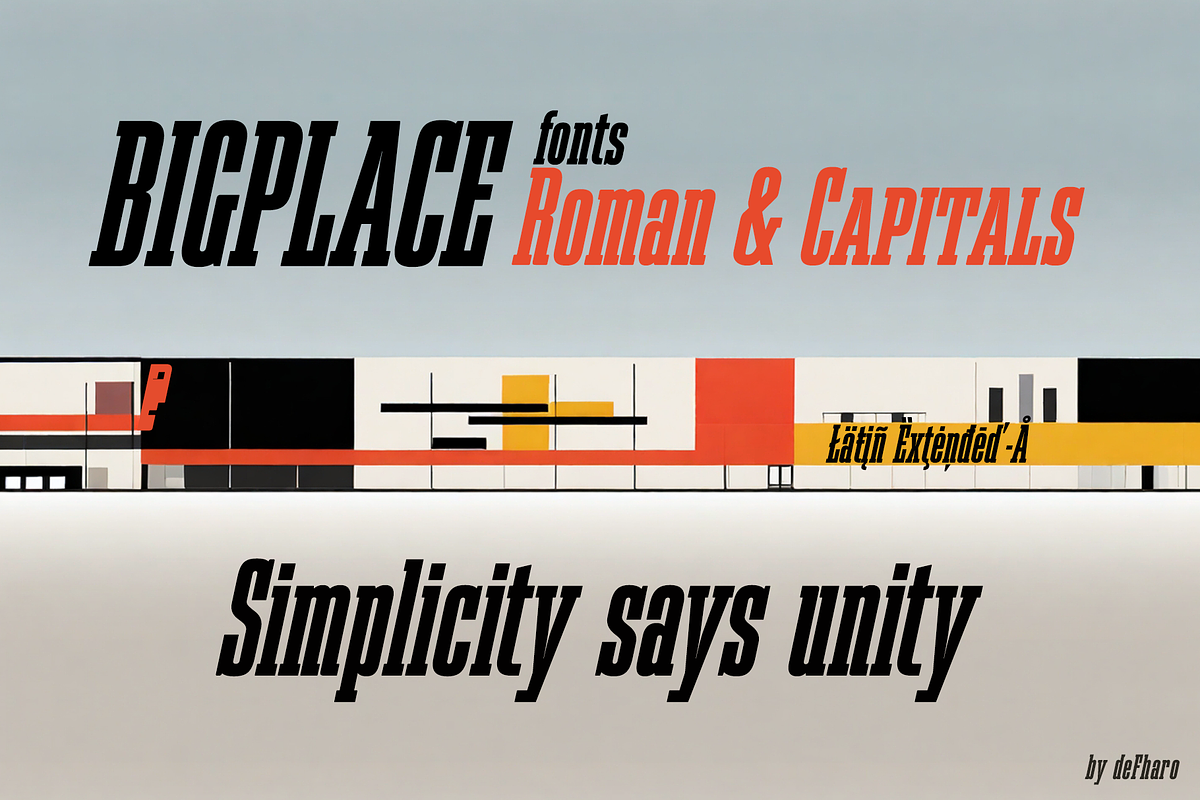 Bigplace, Roman & Caps, a Slab Serif Font by deFharo (Photo 11 of 11)