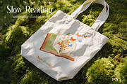 Slow Reading. Watercolor clipart, an Education Illustration by Polli Deeva (Thumbnail 10 of 12)