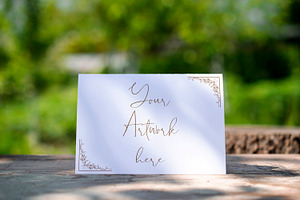 A6 Landscape Bi-fold Card Mockup