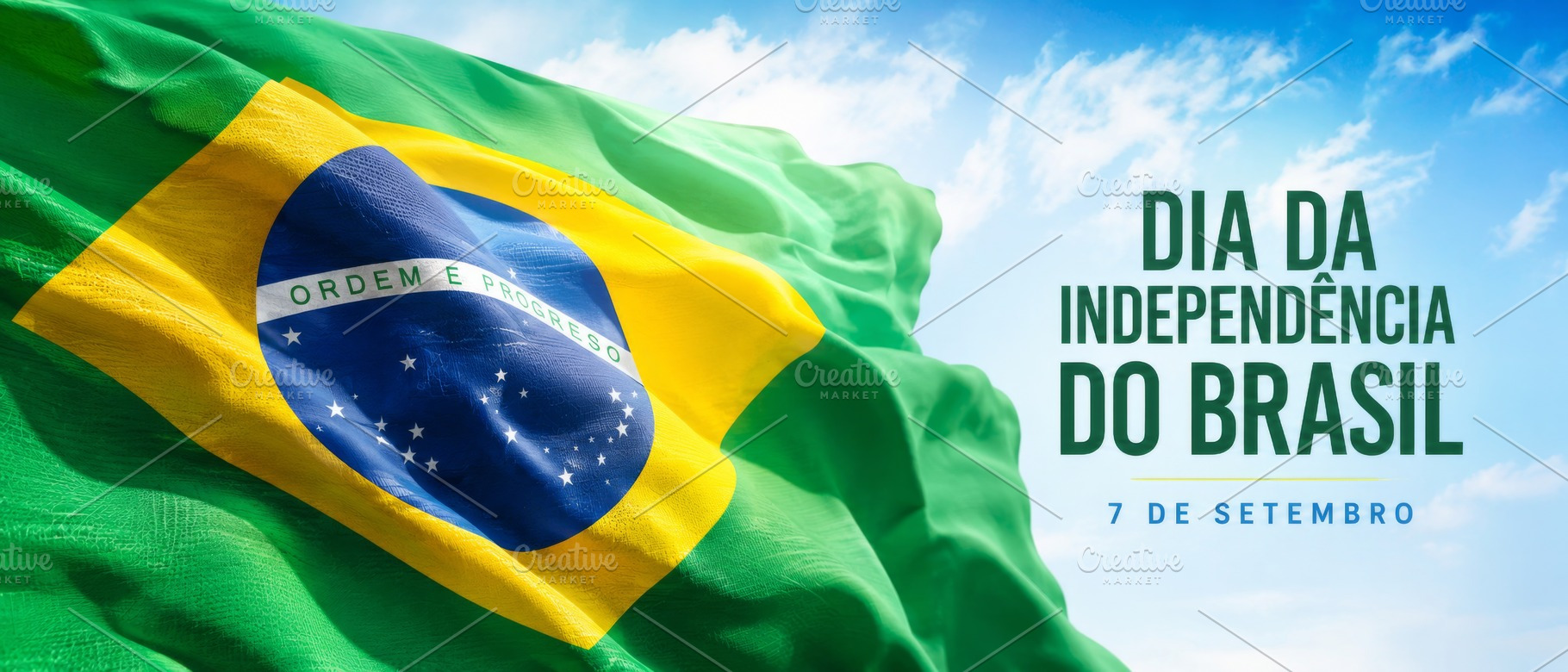 Brazilian independence day banner wi, a Photo by Dvoevnore photos