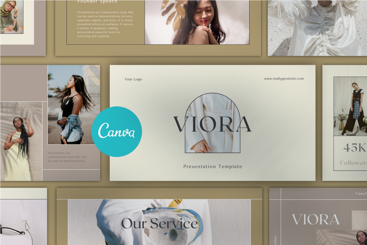 Viora Brand - Canva Presentation, a Presentation Template by Inkofert (Photo 1 of 9)