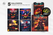 5 Halloween Instagram Banners PSD, a Social Media Template by Ronita Shkodra (Thumbnail 1 of 3)
