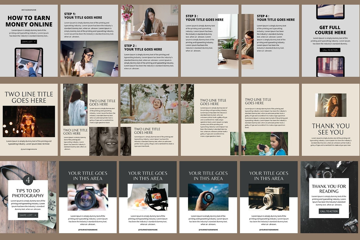 180 Instagram Carousel Bundle CANVA, a Social Media Template by bonadigitals (Photo 10 of 12)