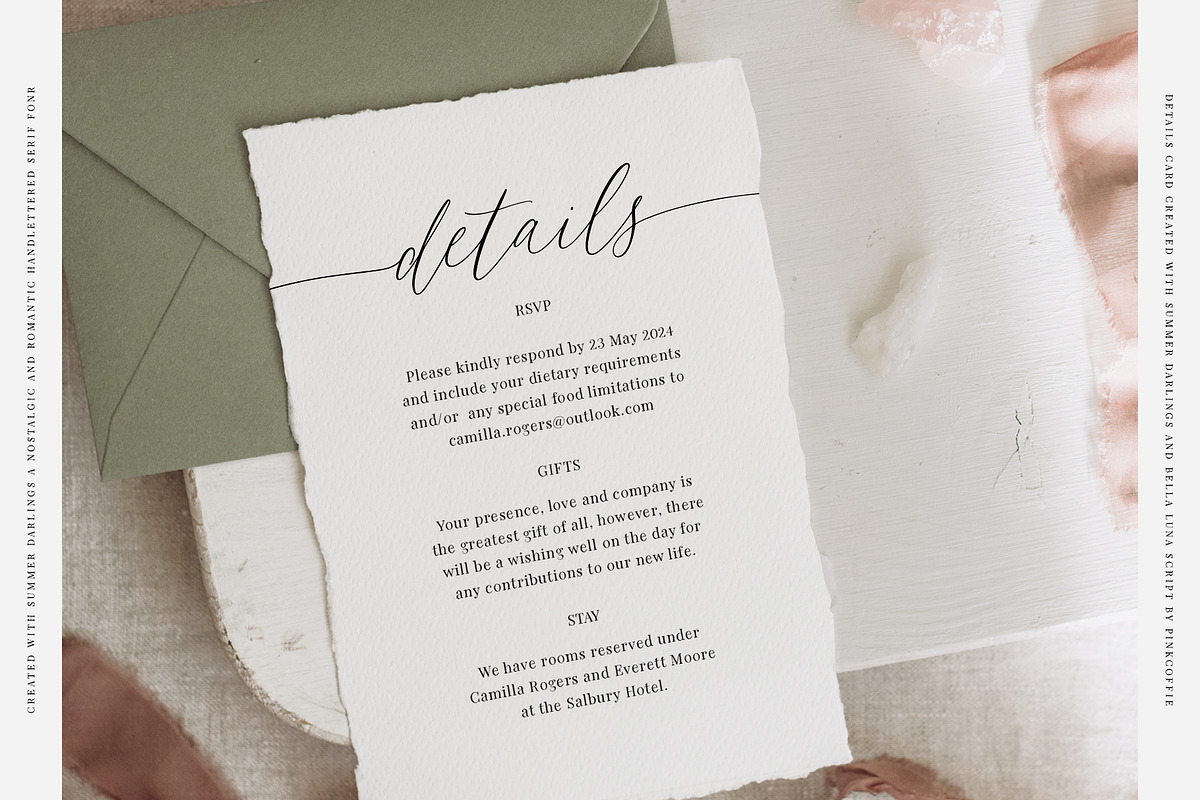 Summer Darlings | Handlettered Serif, a Serif Font by Pink Coffie (Photo 8 of 20)