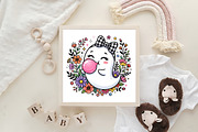 Floral Halloween Ghost Blowing, a Work Illustration by CraftArtStudio (Thumbnail 4 of 4)