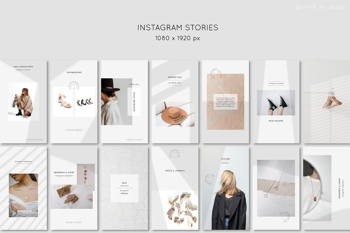 Instagram Post & Stories. SHADOWS, a Social Media Template by Mint Air Studio (Photo 6 of 9)