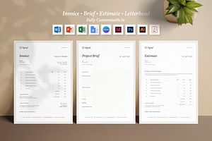 Invoice | Estimate | Letterhead, a Stationery Template by Designsoul14