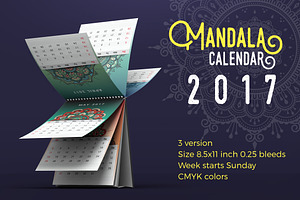 Mandala Desk Calendar 2017