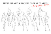 Frontal Fashion Croquis Pack, an Illustration by Art by Lin (Thumbnail 1 of 5)