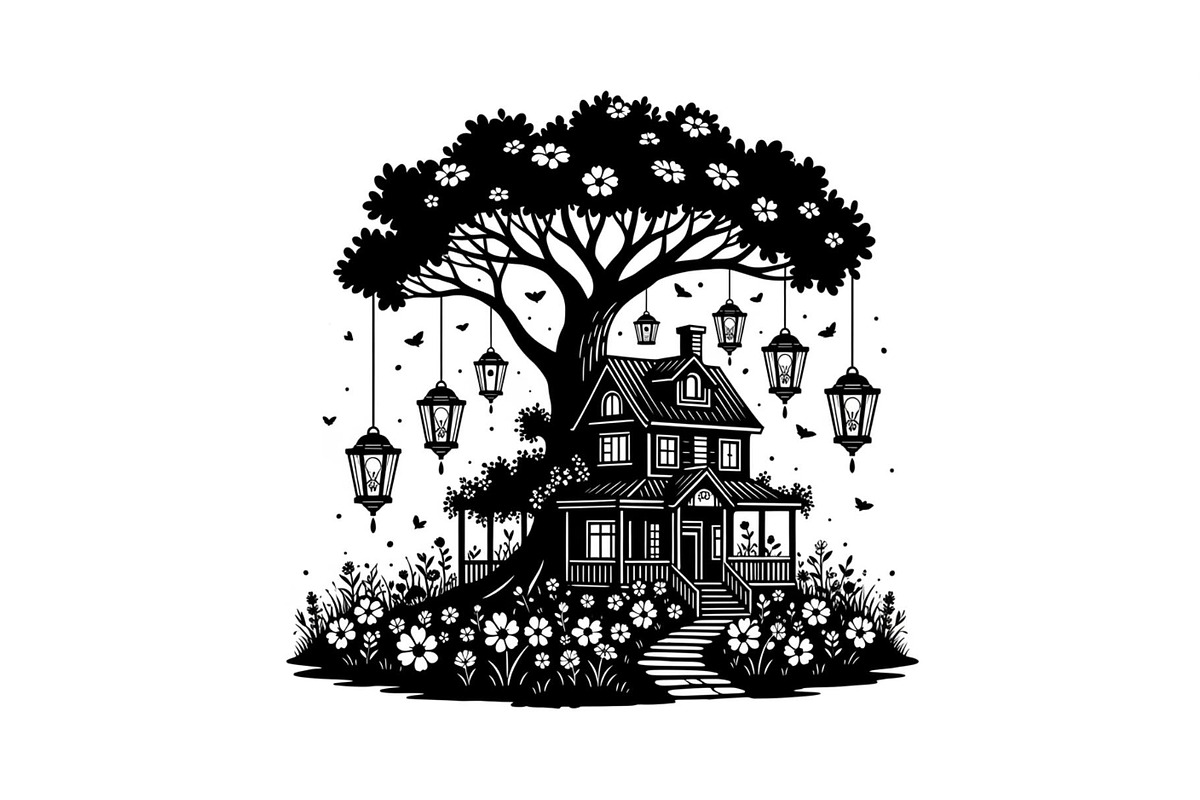 Tree House Silhouette SVG Bundle, an Illustration by jahid234 (Photo 3 of 31)