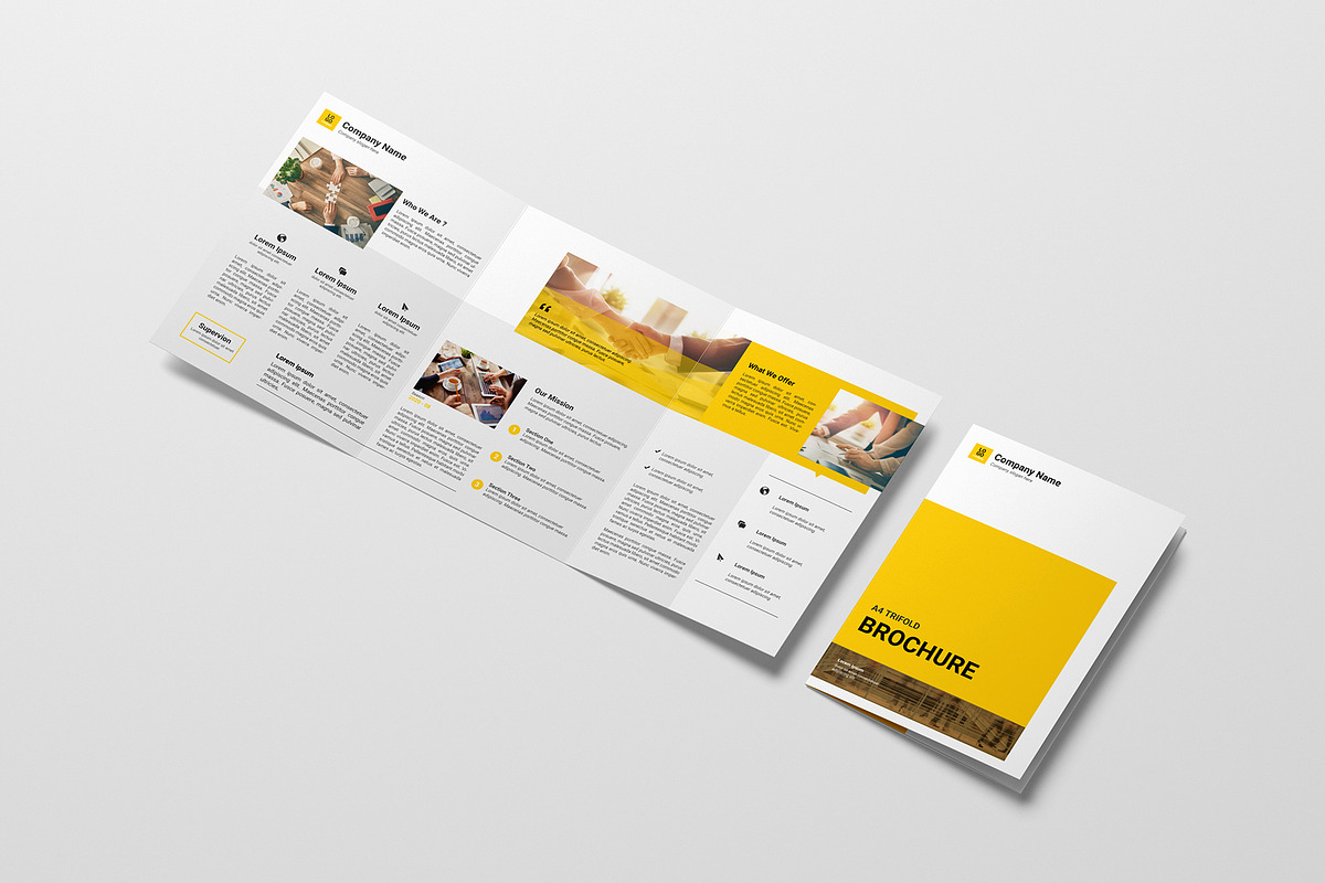 A4 / A5 Trifold Brochure Mockup, a Books & Magazine Mockup by Mockup Supper