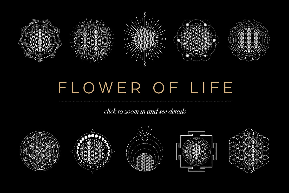 Flower of Life Vector Logo Bundle, an Illustration by S K Y B O X (Photo 2 of 10)