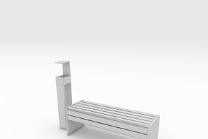 3D Model Bench Park 24