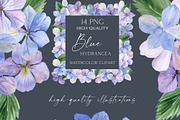 Watercolor Hydrangea Garden Set, an Illustration by Olga Koelsch (Thumbnail 12 of 13)