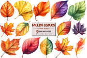 Autumn Fallen Leaves Clipart Bundle, an Illustration by Pixels.Craft (Thumbnail 1 of 3)