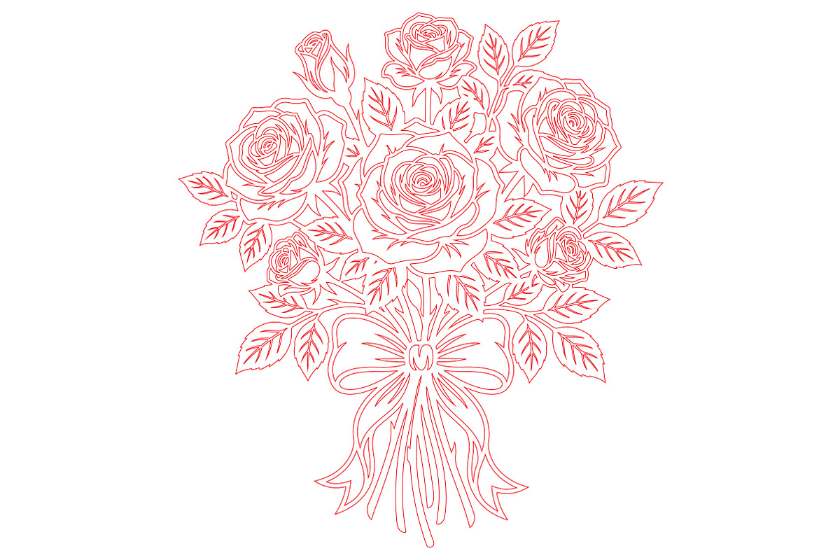 Rose Bouquet Wall Art SVG, an Object Graphic by DreamCafeArt (Photo 4 of 4)