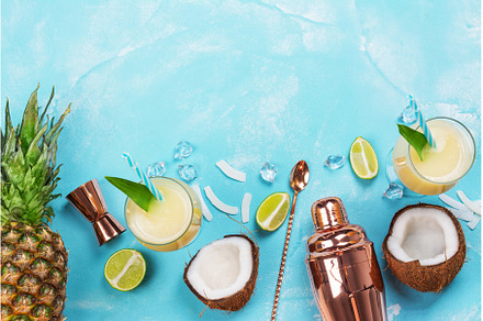 Pina colada cocktail ingredients, a Food & Drink Photo by Ekaterina_Markelova