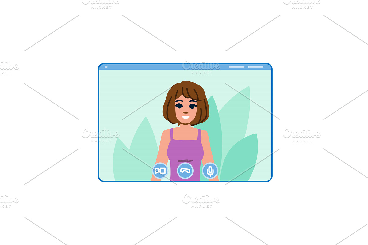 Woman having video conference call, a Technology Illustration by pikepicture