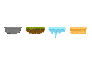 8 bit pixel landscape terrain vector, an Illustration by skripnikbb