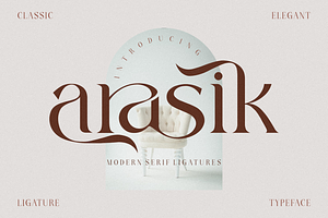 arasik _ modern serif ligatures, a Serif Font by Penatic Studio