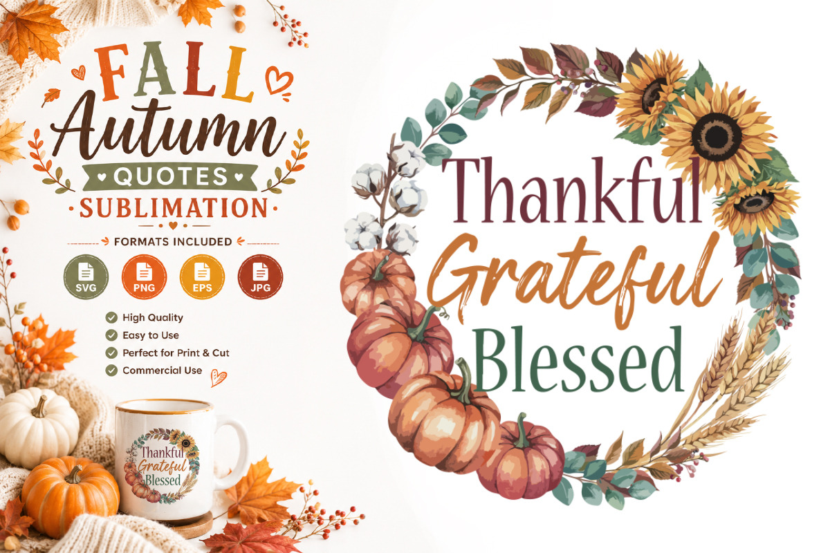 Fall Quotes Sublimation Bundle, a Seasonal Illustration by Actual Pixel (Photo 11 of 16)