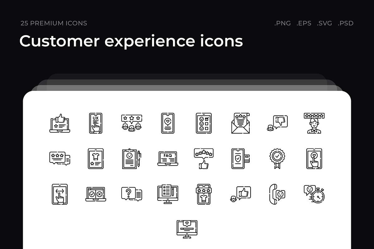 Customer experience icons, an Outline Icon by Wencory
