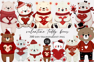 Valentine teddy bear clipart, an Illustration by Designworld