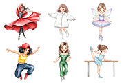 Dancer Fashion Girl Clipart, an Illustration by Daily.Designs (Thumbnail 2 of 5)