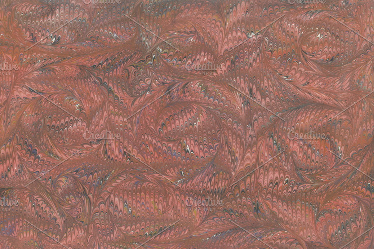 2 Hand Marbled Papers Shabby Red, a Texture Graphic by Marblingdom (Photo 4 of 4)