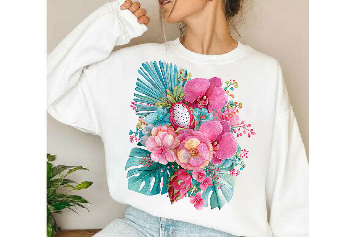 Pink Tropical Flower Graphic Clipart, an Object Illustration by DreamCafeArt (Photo 5 of 6)