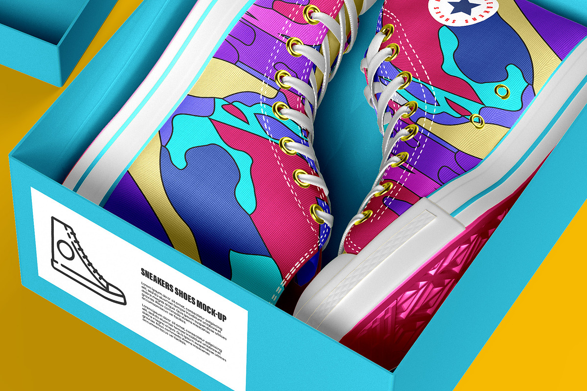 Sneakers Shoes Mockup - 9 views, a Packaging Mockup by Illusiongraphic (Photo 25 of 28)