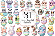 Easter Eggshell Animals PNG Clipart., an Animal Illustration by KennedyStudio (Thumbnail 1 of 5)