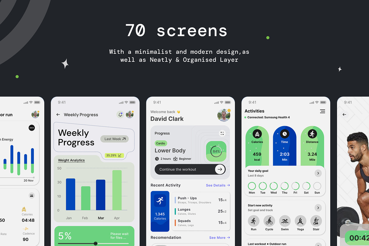 Fitness App | Exercise app, an UI Kit Template by Muhammad_Ahmad (Photo 3 of 6)