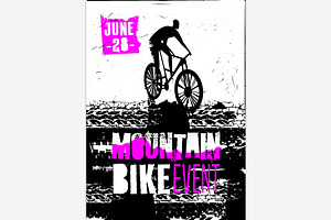 Offroad mountain bike event poster., a Sport Illustration by Anna's Shop