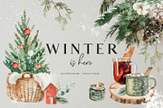 Winter is here - watercolor set, a Seasonal Illustration by Youksy (Thumbnail 1 of 10)