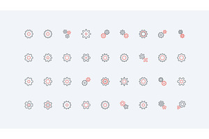 Gears metal cogwheels factory icons, a Technology Illustration by Lemberg Vector