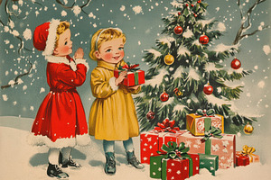 Kids celebrate by the tree, a Photo by Beautiful things