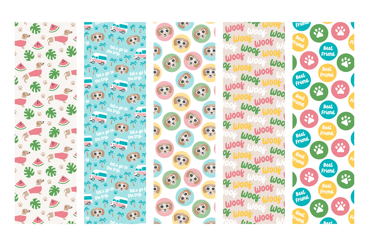 Funny colourful summer dog patterns, a Pattern Graphic by RevolutionizZed (Photo 7 of 9)