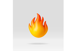 3d cartoon fire emoji., an Object Illustration by Abscent
