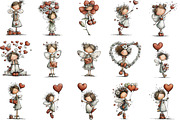 Whimsical Valentine Fairy Clipart, an Illustration by Designking (Thumbnail 2 of 5)