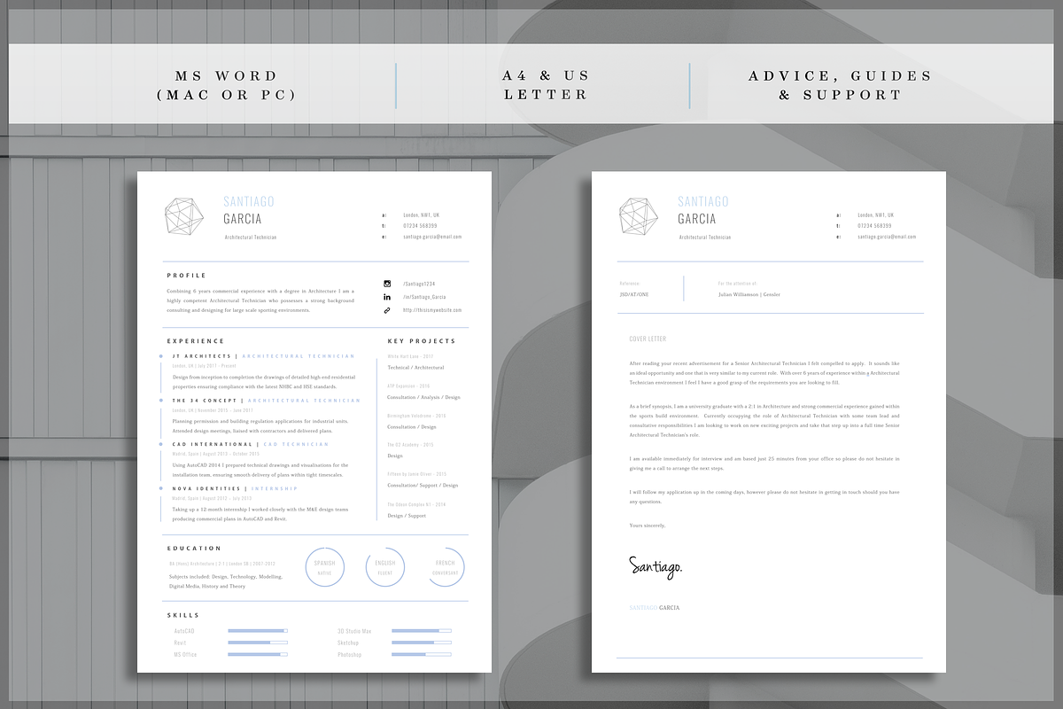 Architect Resume Template, a Resume Template by introDuice - CV / Resumes (Photo 2 of 6)