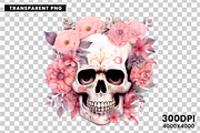 Watercolor Pink Skull Clipart Bundle, an Object Illustration by Creative Arslan (Thumbnail 9 of 9)