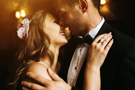 Beautiful wedding couple stock photo containing bride and married