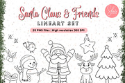 Santa Claus & Friends - Line art Set, a Seasonal Illustration by shielscreations (Thumbnail 1 of 5)